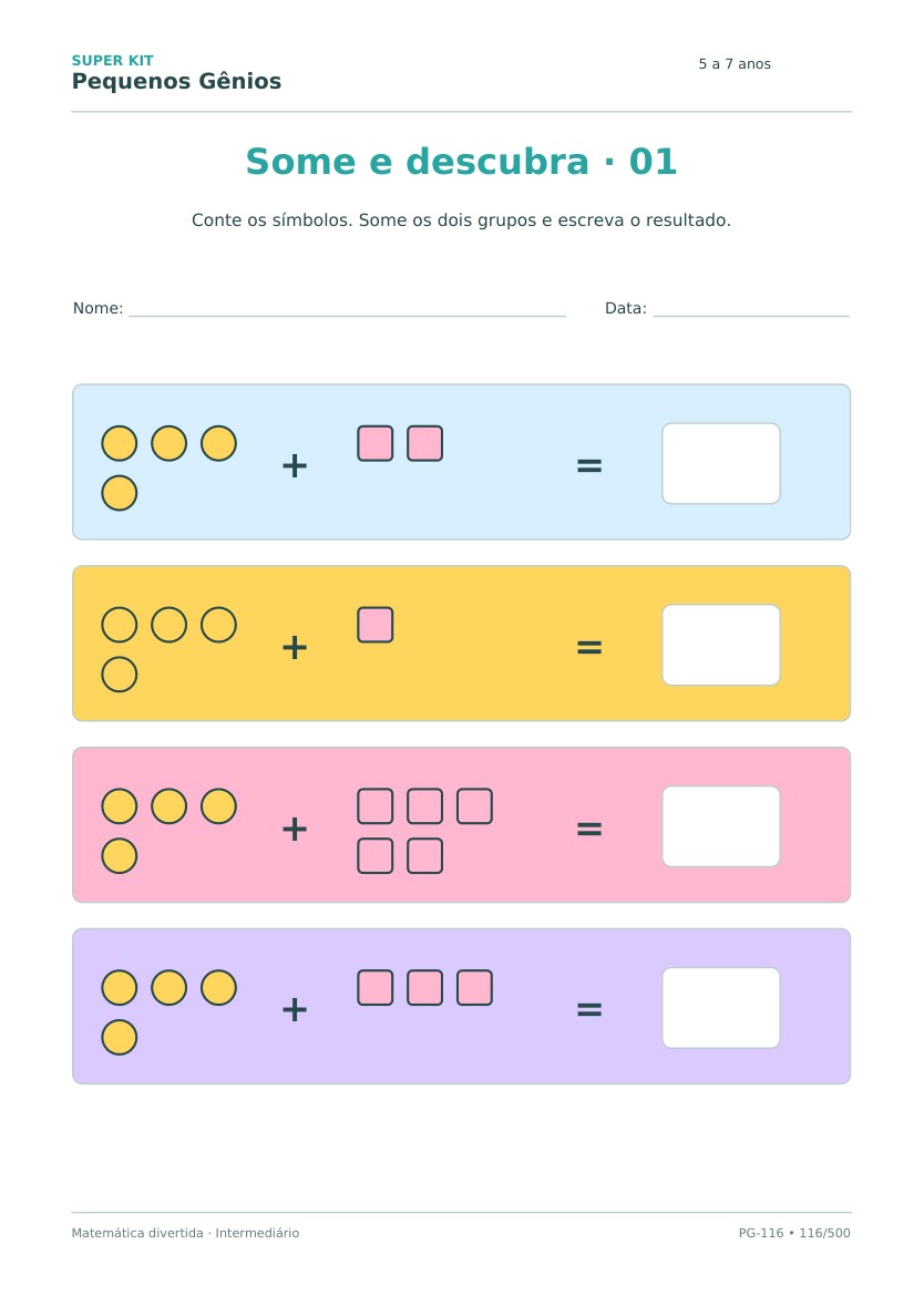 Página real do PDF: Somar também é brincar
